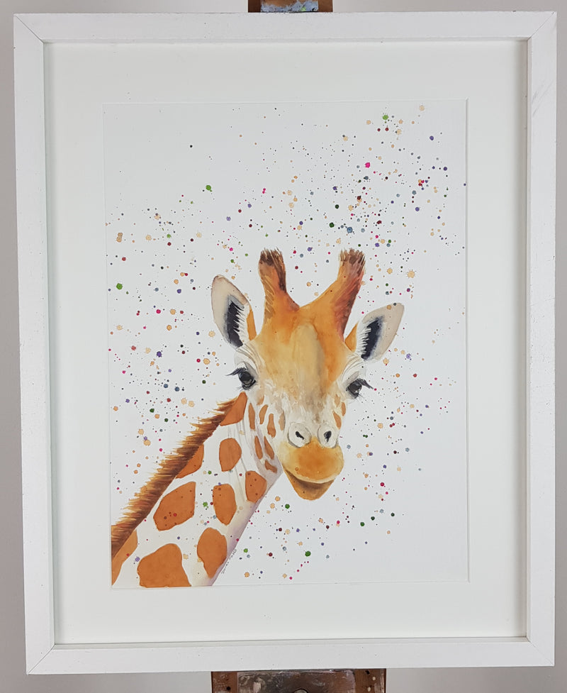 Giraffe Watercolour Painting - 'Ginger' 17" x 12"