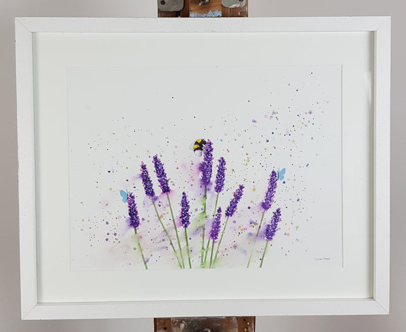 Lavender Watercolour Painting - 'Summer Blooms' 17" x 12"