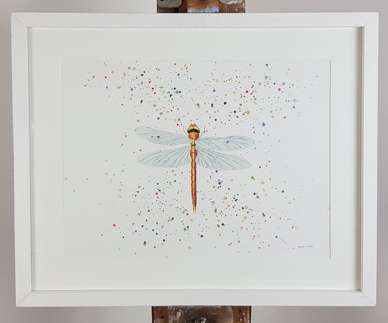 Dragonfly Watercolour Painting - 'Tiny' 17" x 12"