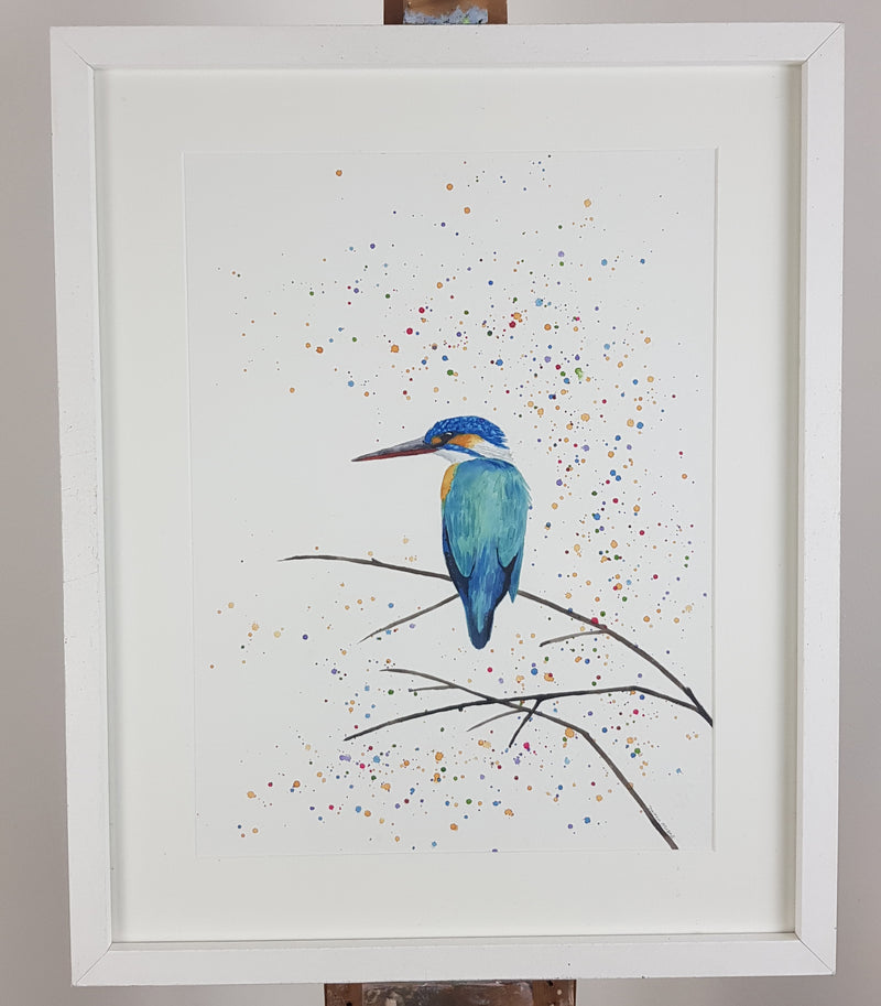 Kingfisher Watercolour Painting - 'Kindle' 17" x 12"