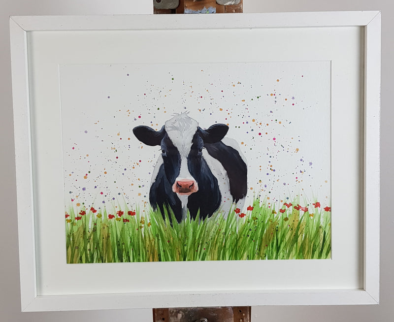 Cow Watercolour Painting - 'Poppy' 17" x 12"