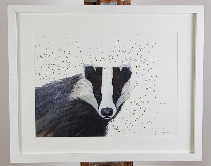 Badger Watercolour Painting - 'Barclay' 17" x 12"