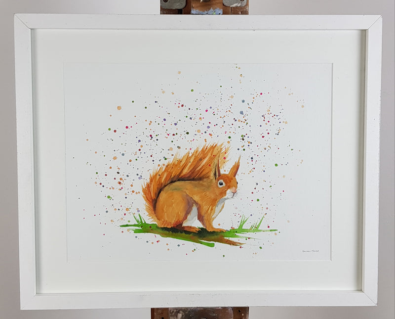 Squirrel Watercolour Painting - 'Sonia' 17" x 12"