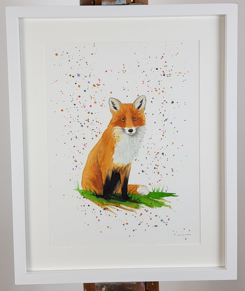 Fox Watercolour Painting - 'Autumn' 17" x 12"