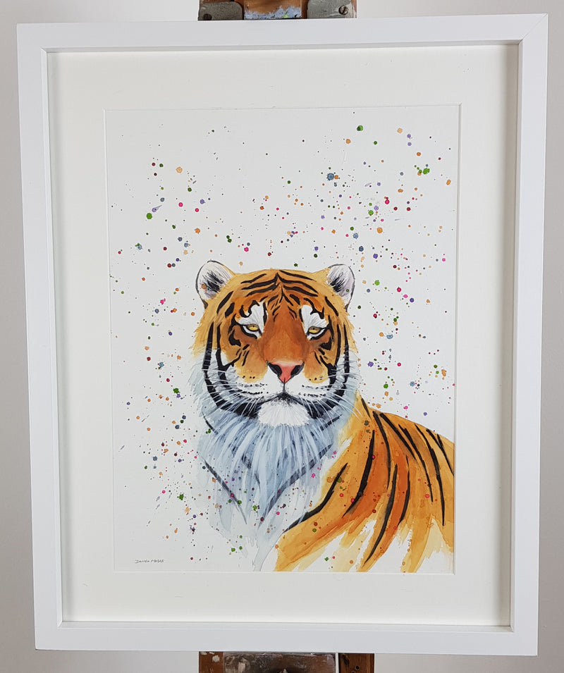 Tiger Watercolour Painting - 'Honey' 17" x 12"