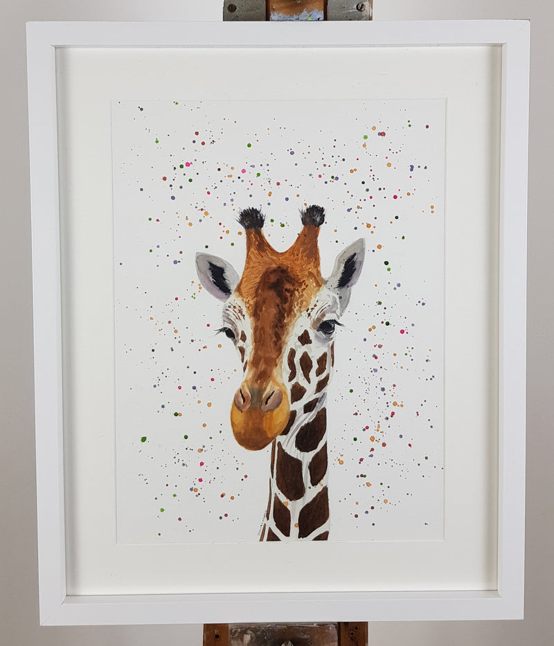 Giraffe Watercolour Painting - 'Geri' 17" x 12"