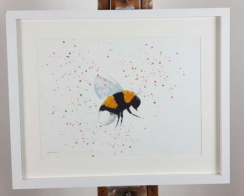 Bumble Bee Watercolour Painting - 'Humble Bumble 17" x 12"