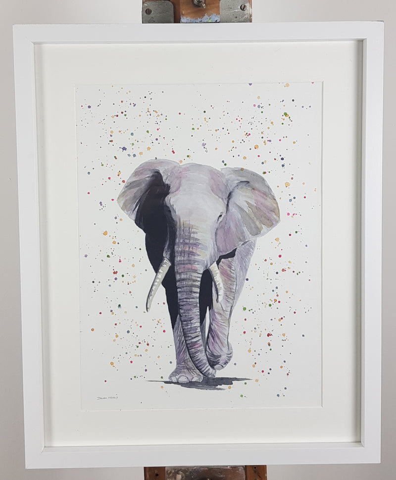 Elephant Watercolour Painting - 'Eddy' 17" x 12"