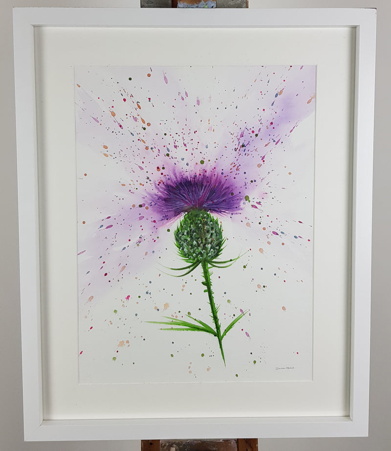 Thistle Watercolour Painting - 'Purple Breeze' 17" x 12"