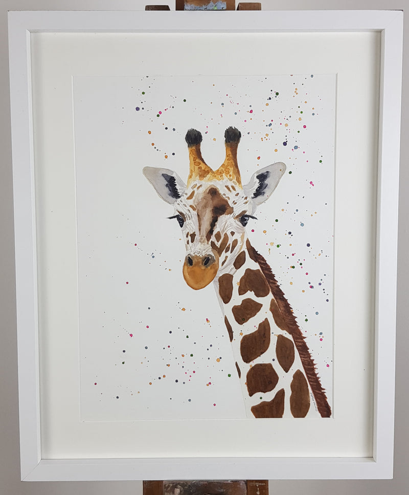 Giraffe Watercolour Painting - 'Gillian' 17" x 12"