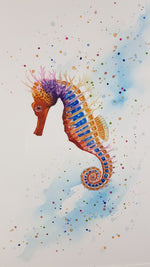 Seahorse Watercolour Painting - 'Nelson' 17" x 12"