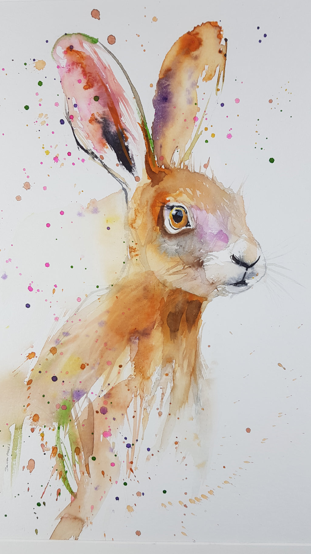 Hare Watercolour Painting - 'Summer' 17" x 12"