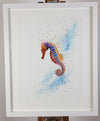Seahorse Watercolour Painting - 'Nelson' 17" x 12"