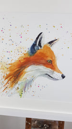 Fox Watercolour Painting - 'Hazel' 17" x 12"